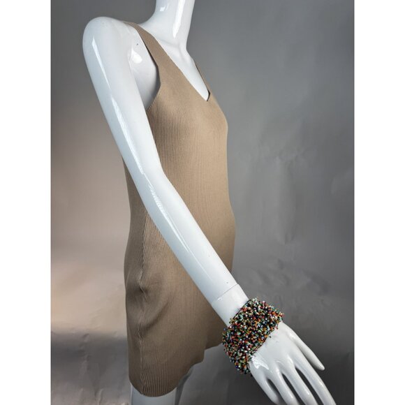 Multicolor Beaded Cuff Bracelet Handmade Elastic Boho Style Elastic Statement Je - Picture 16 of 16